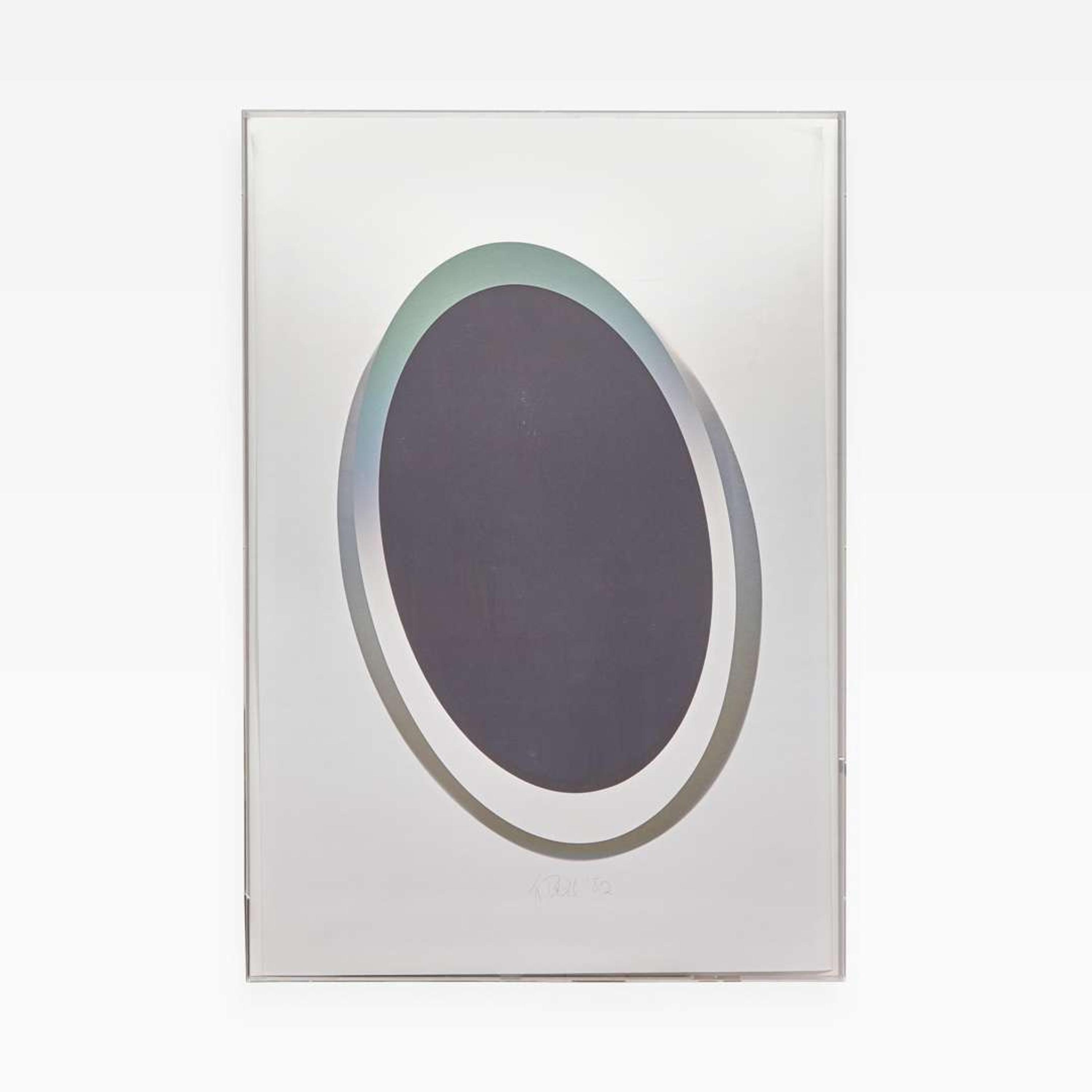 Larry Bell (American, b. 1939) ELIN 54 (Ellipse with insert) from Vapor Drawings Series