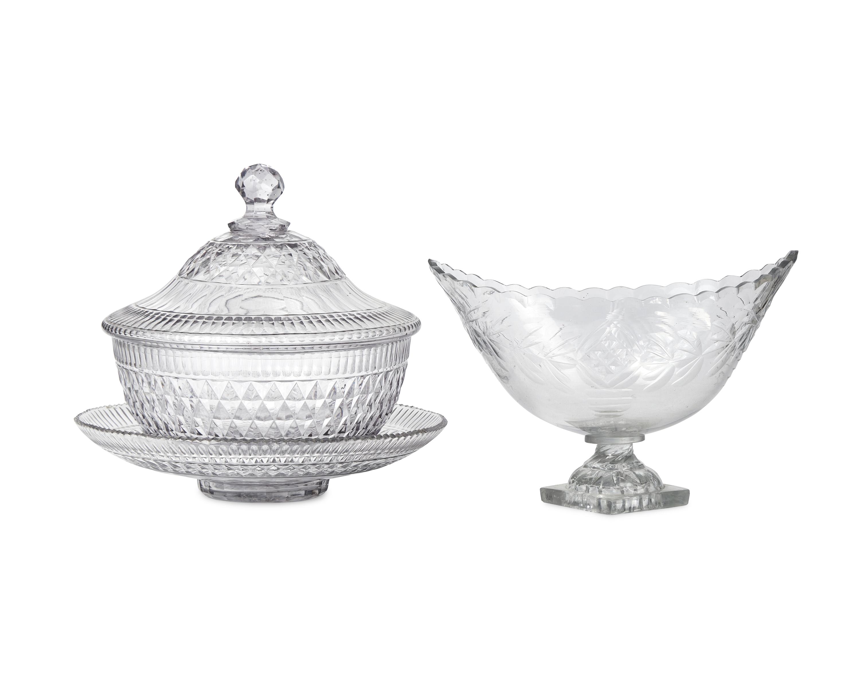 A Group of Anglo-Irish Cut-Glass Tablewares