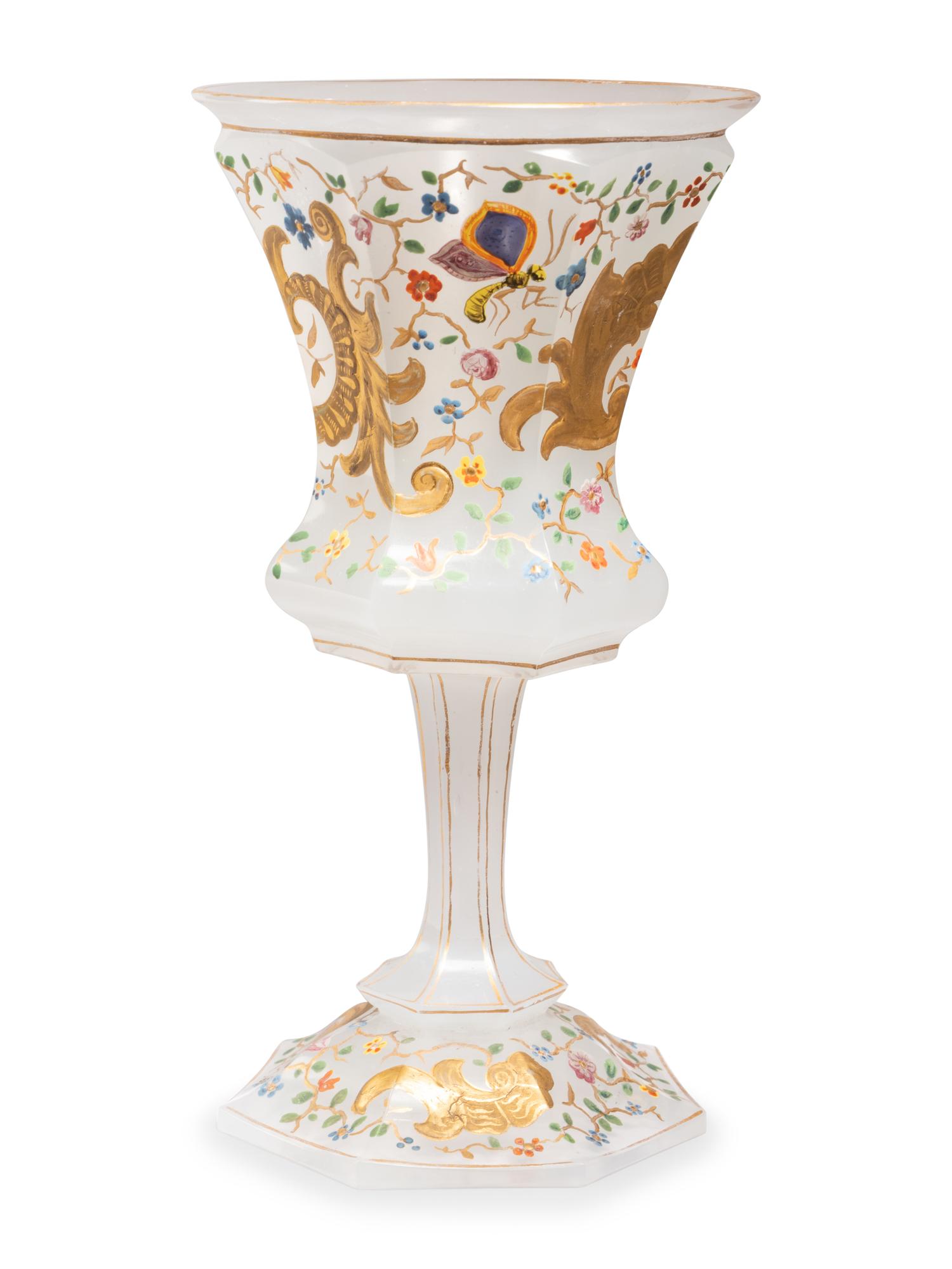 A Russian Enameled Glass Goblet