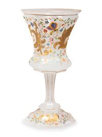 A Russian Enameled Glass Goblet