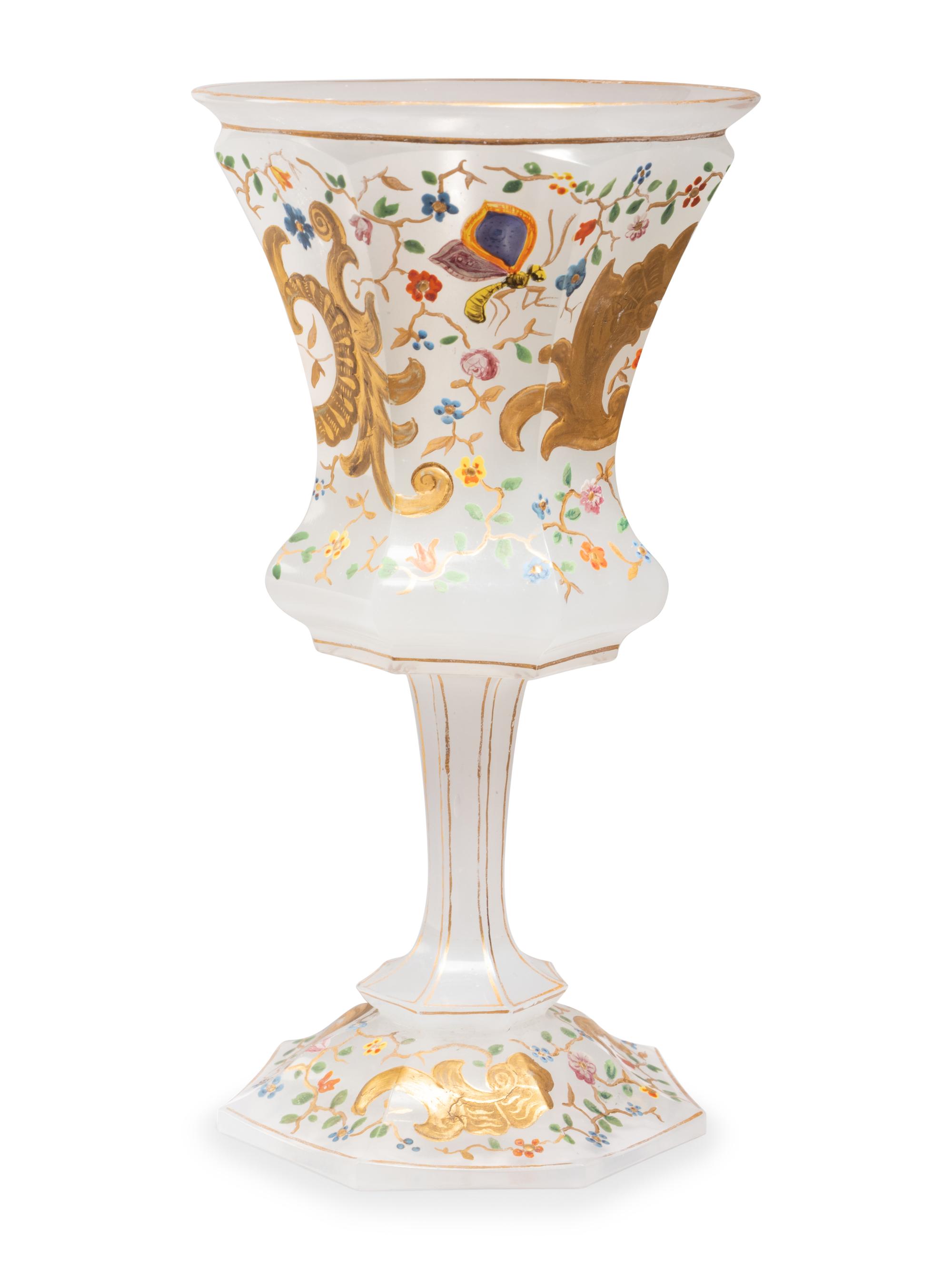 A Russian Enameled Glass Goblet