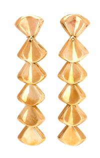 A Pair of 14 Karat Yellow Gold Earclips, 28.80 dwts.