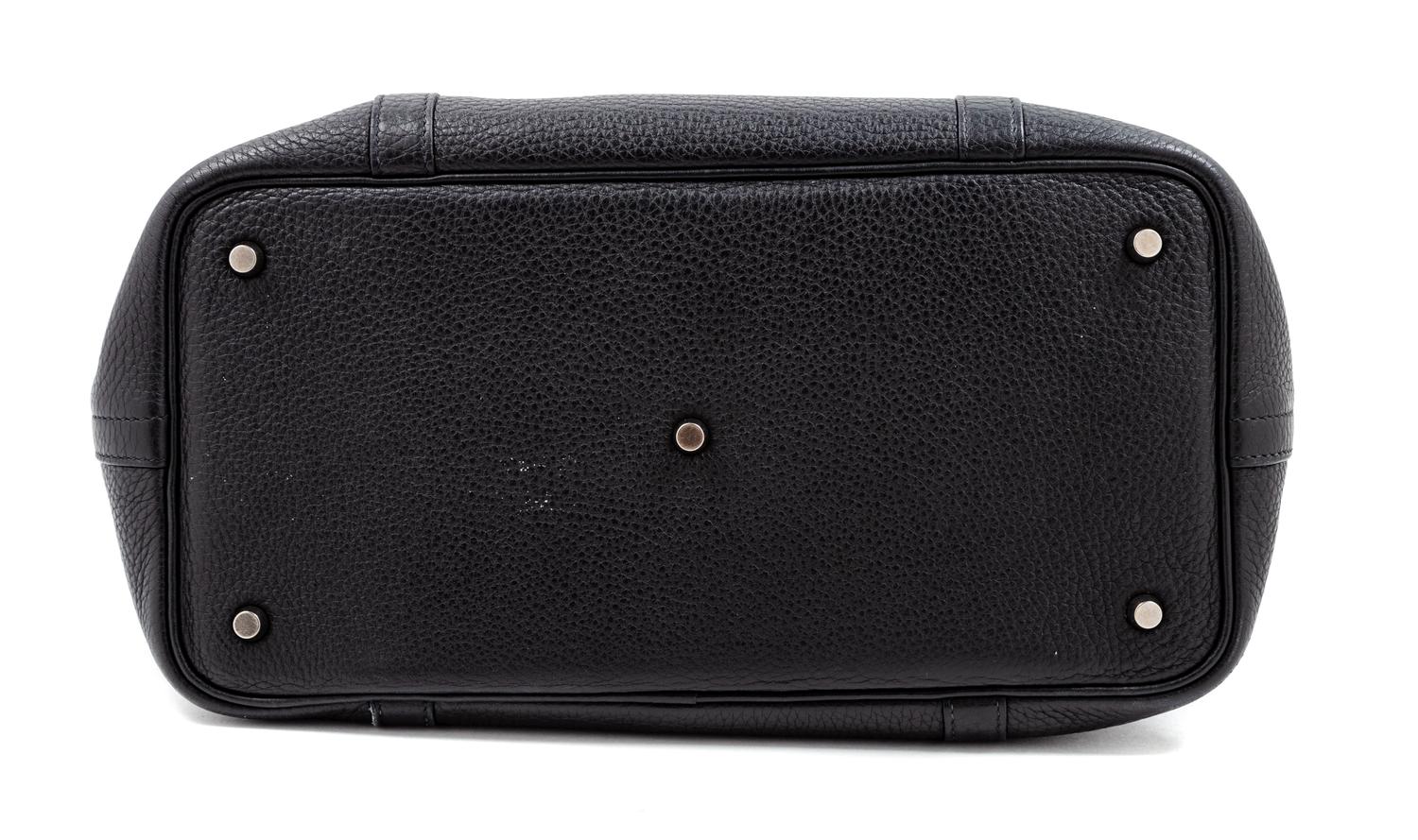 An Hermès Black Togo Martin Margiela Design Initiale Bag, 9.5" H x 12.5" W x 6" D; Handle drop: 10".