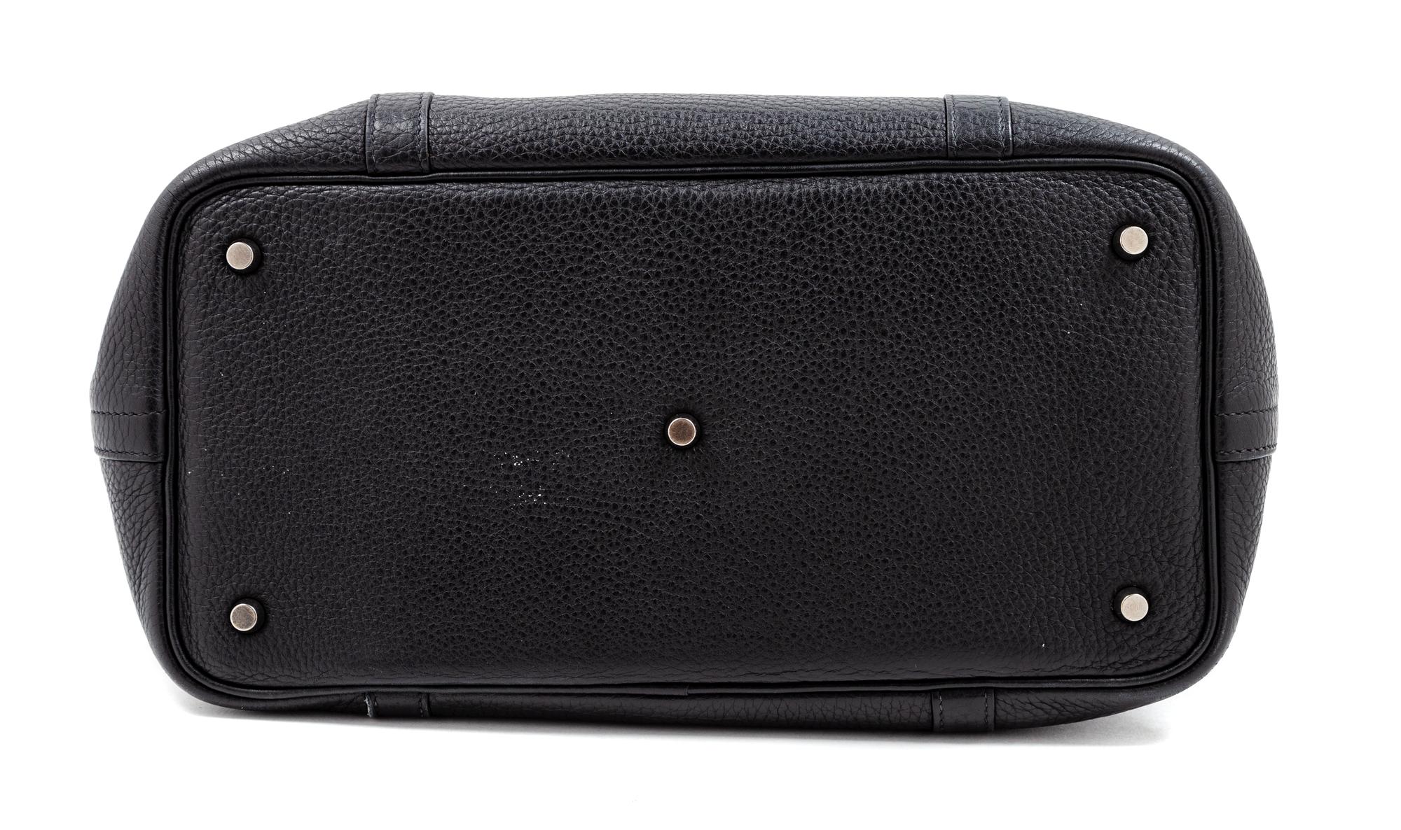 An Hermès Black Togo Martin Margiela Design Initiale Bag, 9.5" H x 12.5" W x 6" D; Handle drop: 10".