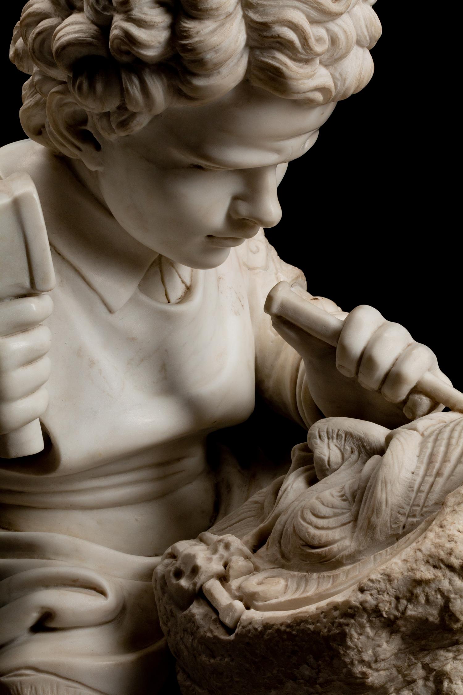 An Italian Marble Figure of a Young Sculptor