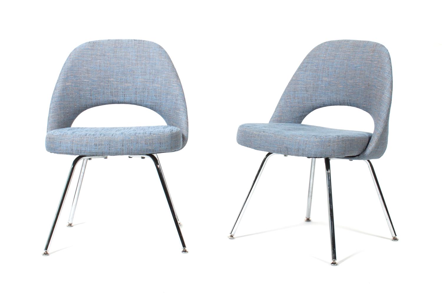 Two Executive Armless Chairs Height 31 inches. — EERO SAARINEN (FINNISH/AMERICAN, 1910 - 1961) FOR KNOLL INTERNATIONAL