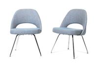 Two Executive Armless Chairs Height 31 inches. — EERO SAARINEN (FINNISH/AMERICAN, 1910 - 1961) FOR KNOLL INTERNATIONAL