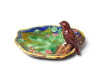 A Majolica Bird Dish