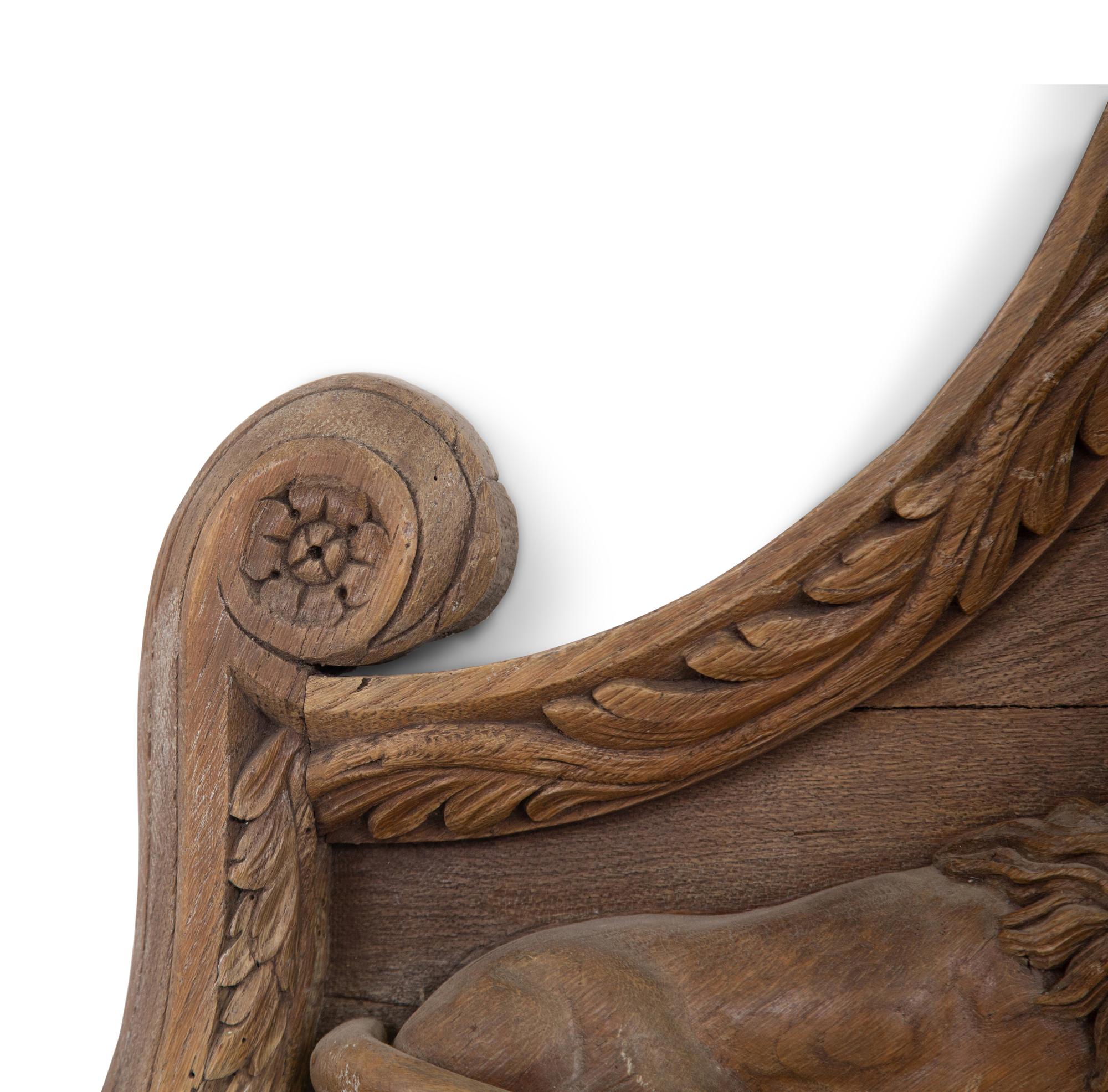 A Continental Carved Walnut Trumeau Panel