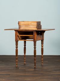 A Classical Tiger Maple Drop-Leaf Work Table