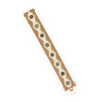 YELLOW GOLD, EMERALD, AND SAPPHIRE BRACELET