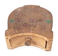 An Ohio Painted Folk Art Box in the Shape of a Horseshoe