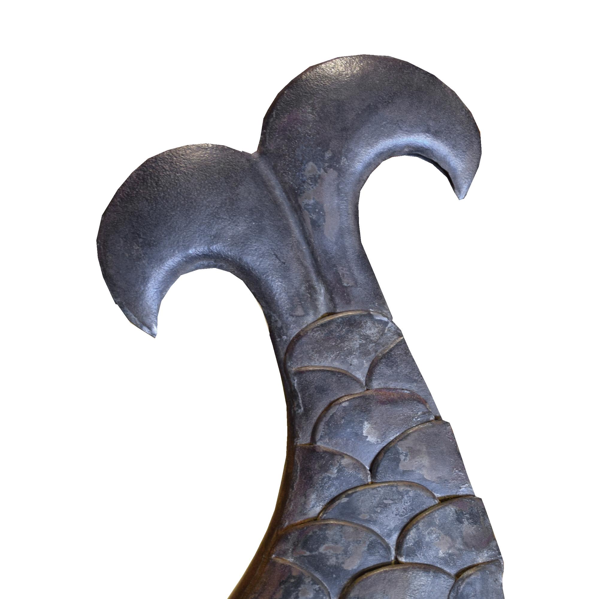A Hammered Iron Dragon Form Downspout 35" W x 18" D x 21" H — Italy, 19th Century