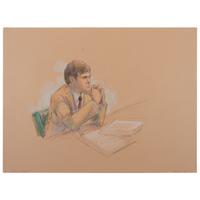Joan Andrew, Washington Post and CNN Sketch Artist, 24 Original Sketches Documenting the Trial of John Hinckley, Jr., For his Attempted Assassination of Ronald Reagan