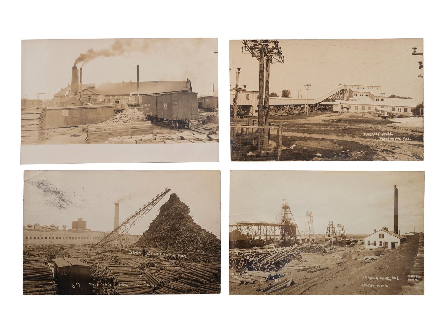 [EPHEMERA]. A group of 72 RPPCs and photographs of logging views.