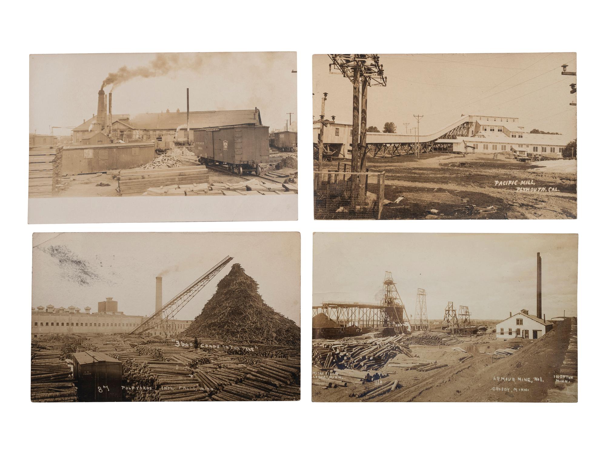 [EPHEMERA]. A group of 72 RPPCs and photographs of logging views.