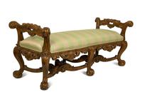An Italian Rococo Carved and Painted Bench — 20TH CENTURY