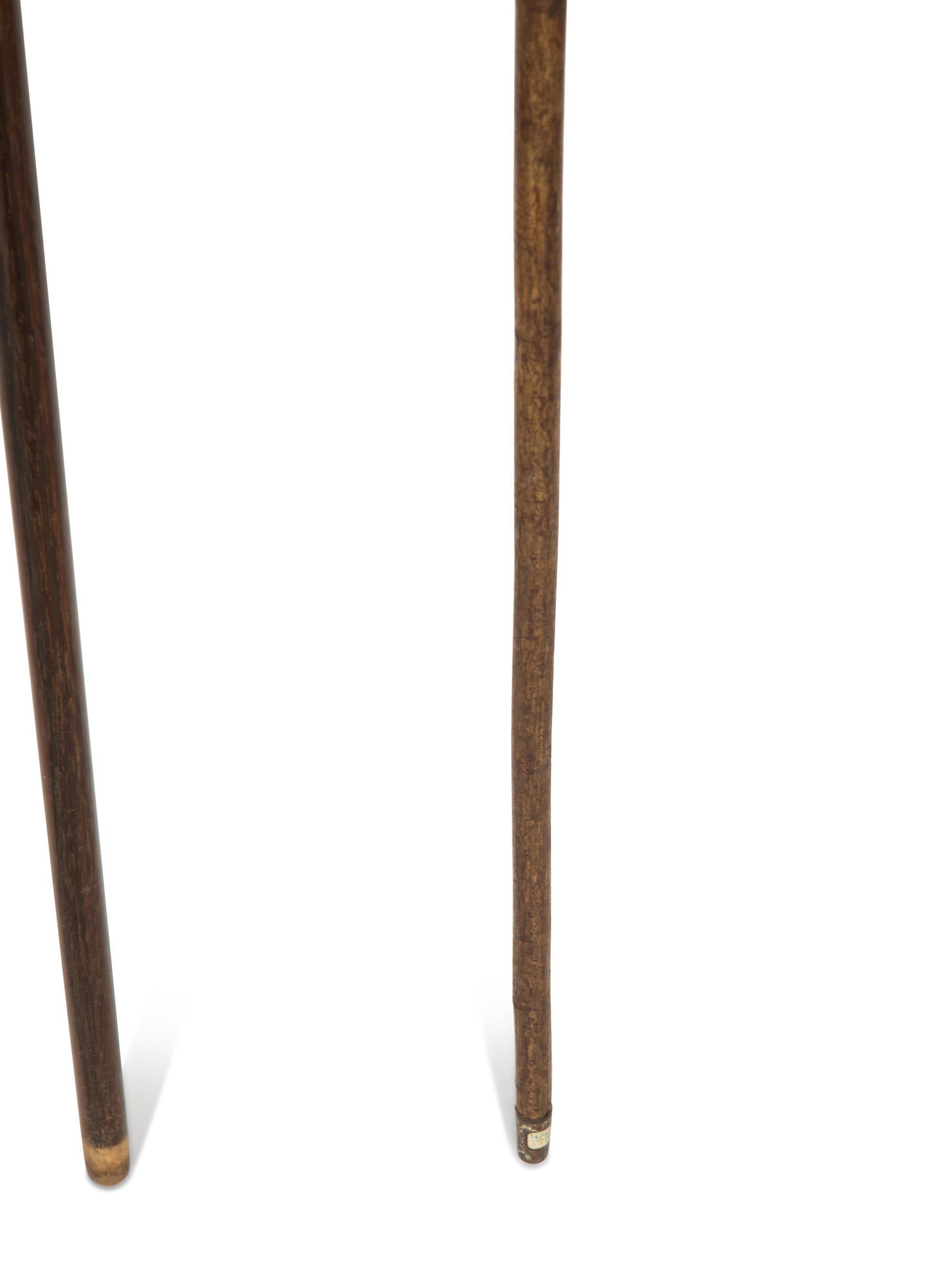 Three Zoomorphic Walking Sticks