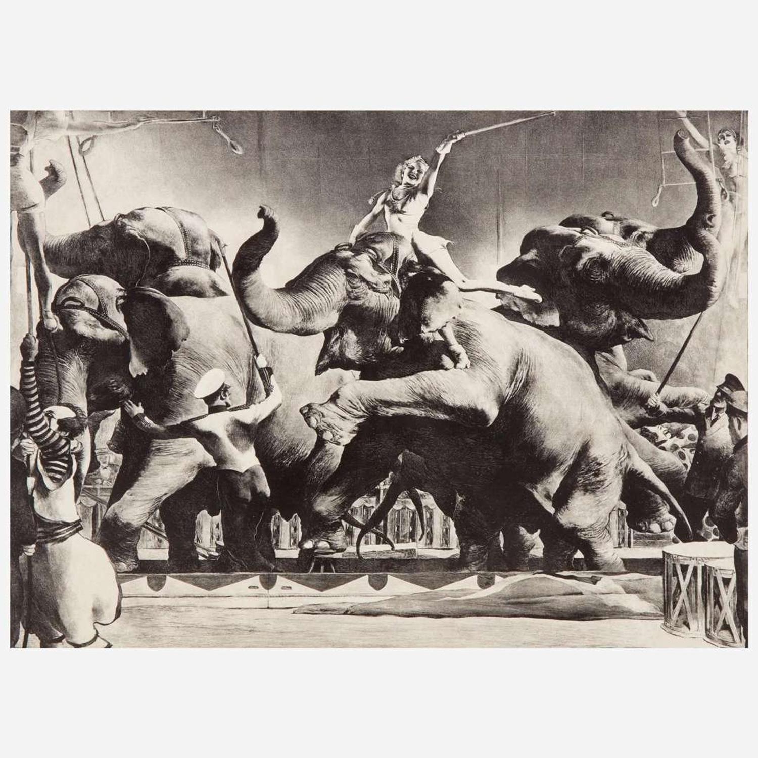 Robert Riggs (American, 1896–1970) Elephant Act