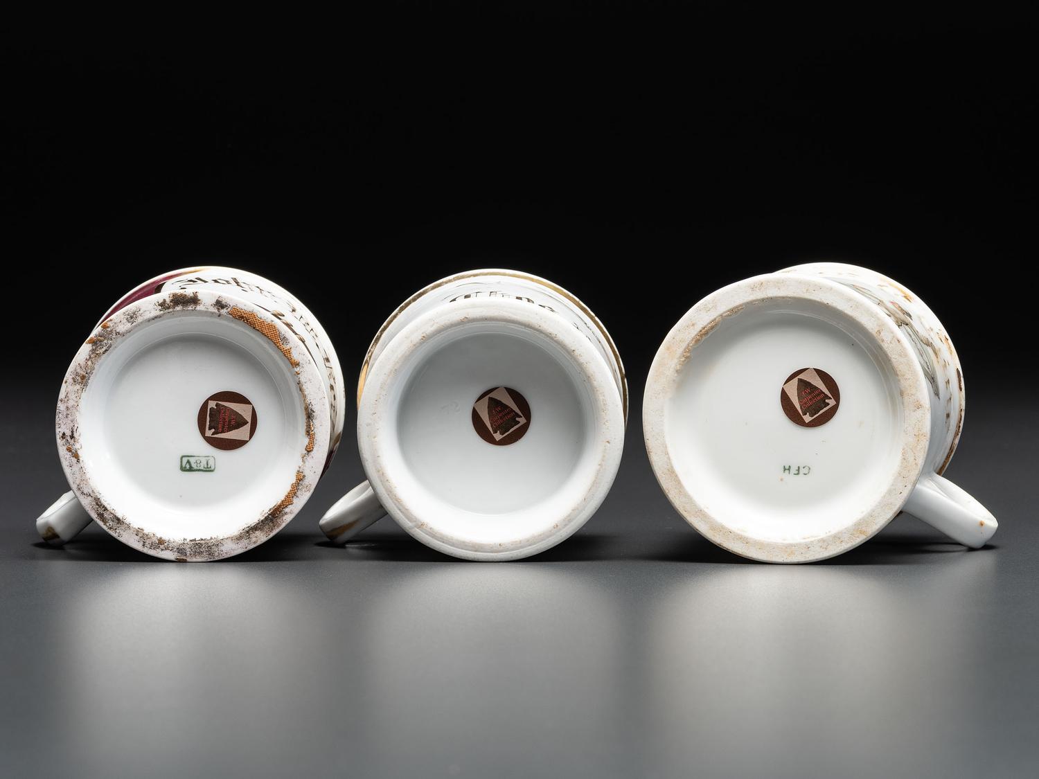 Three Porcelain Occupational Shaving Mugs