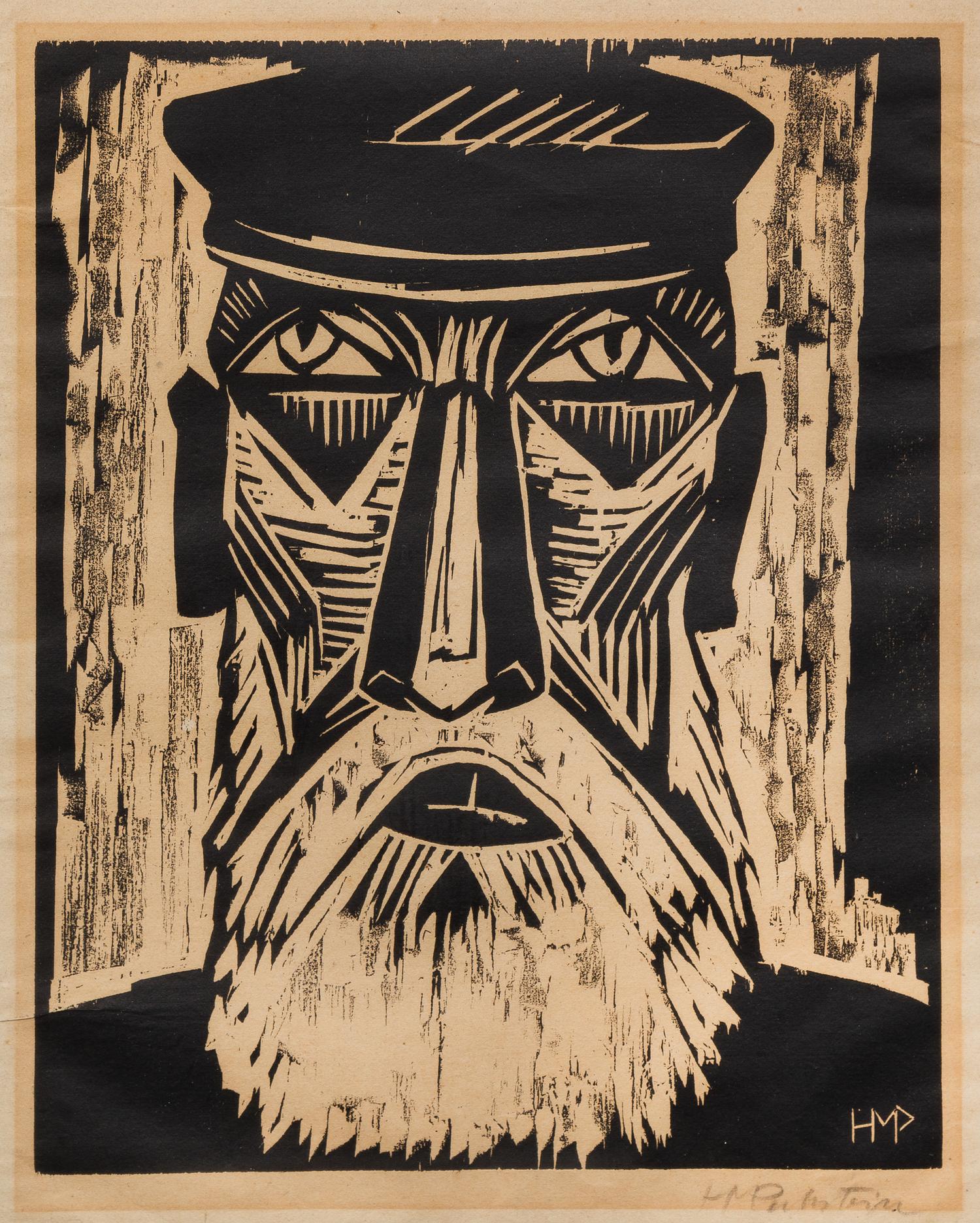 Max Pechstein, (German, 1881–1955), Fischerkopf IX from Deutsche Künstler, 1921
