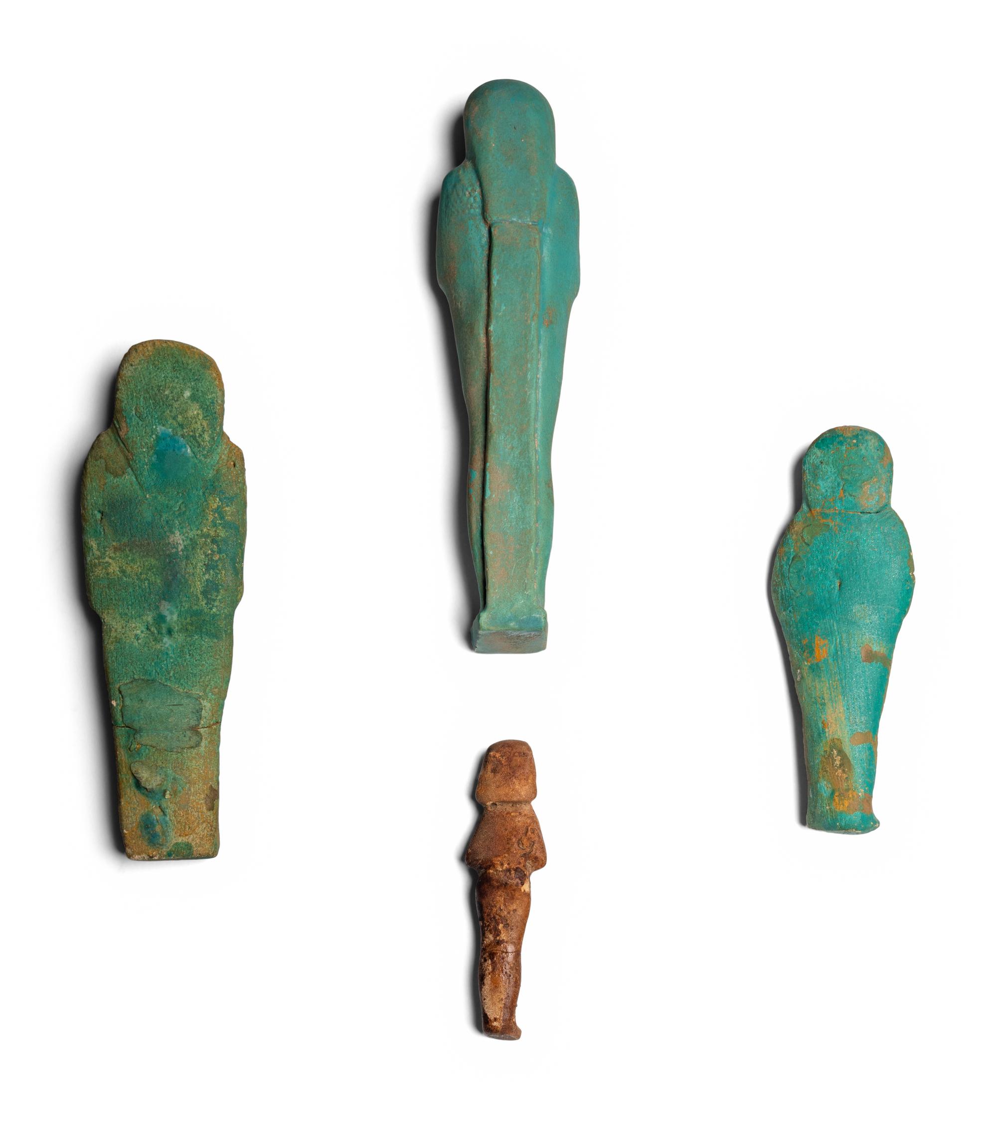 Four Egyptian Faience and Stone Ushabtis