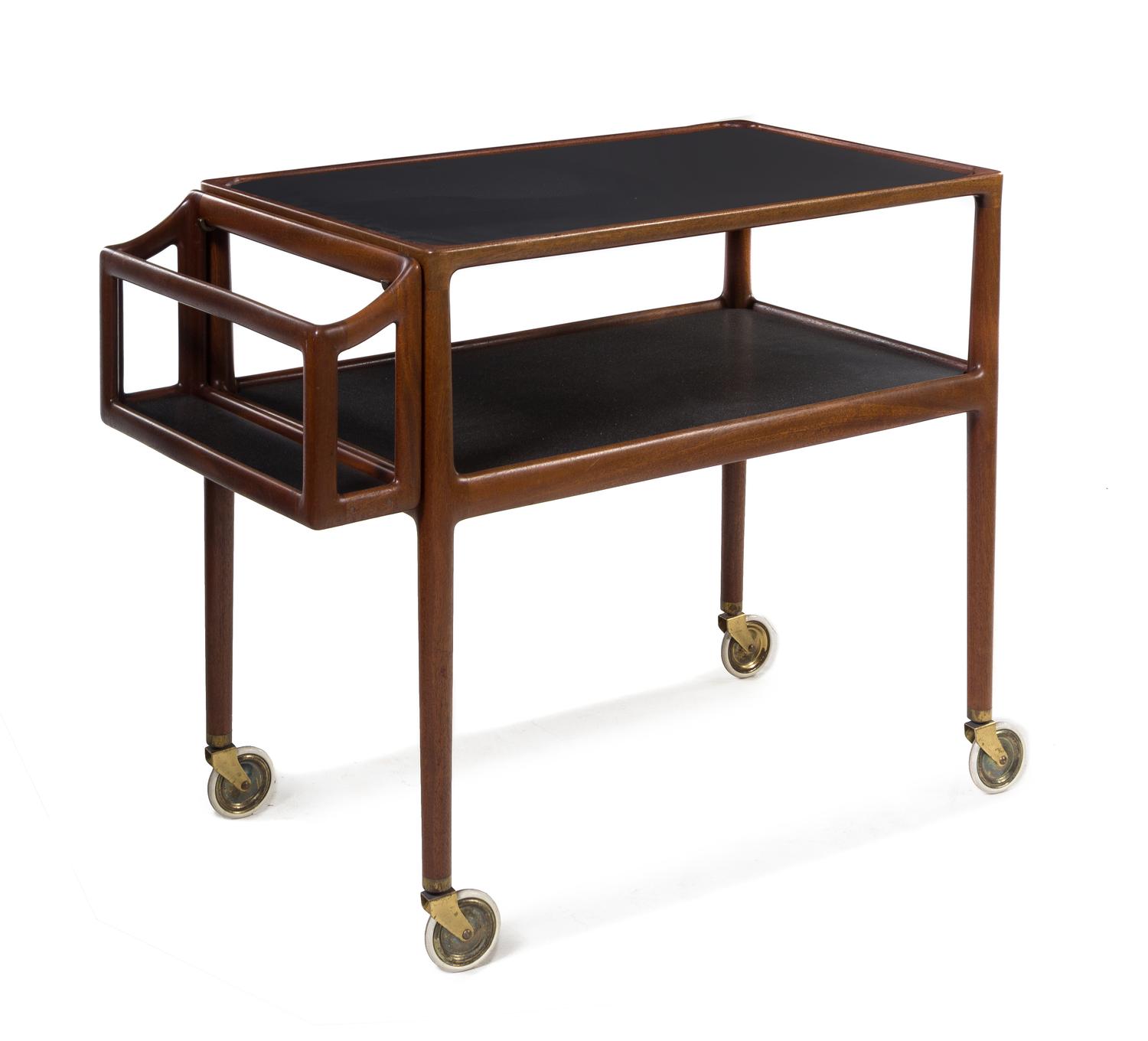 Danish, c.1960, bar cart, with removable bottle rack