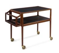 Danish, c.1960, bar cart, with removable bottle rack
