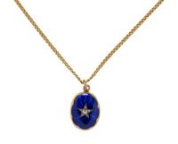 YELLOW GOLD, ENAMEL AND DIAMOND NECKLACE