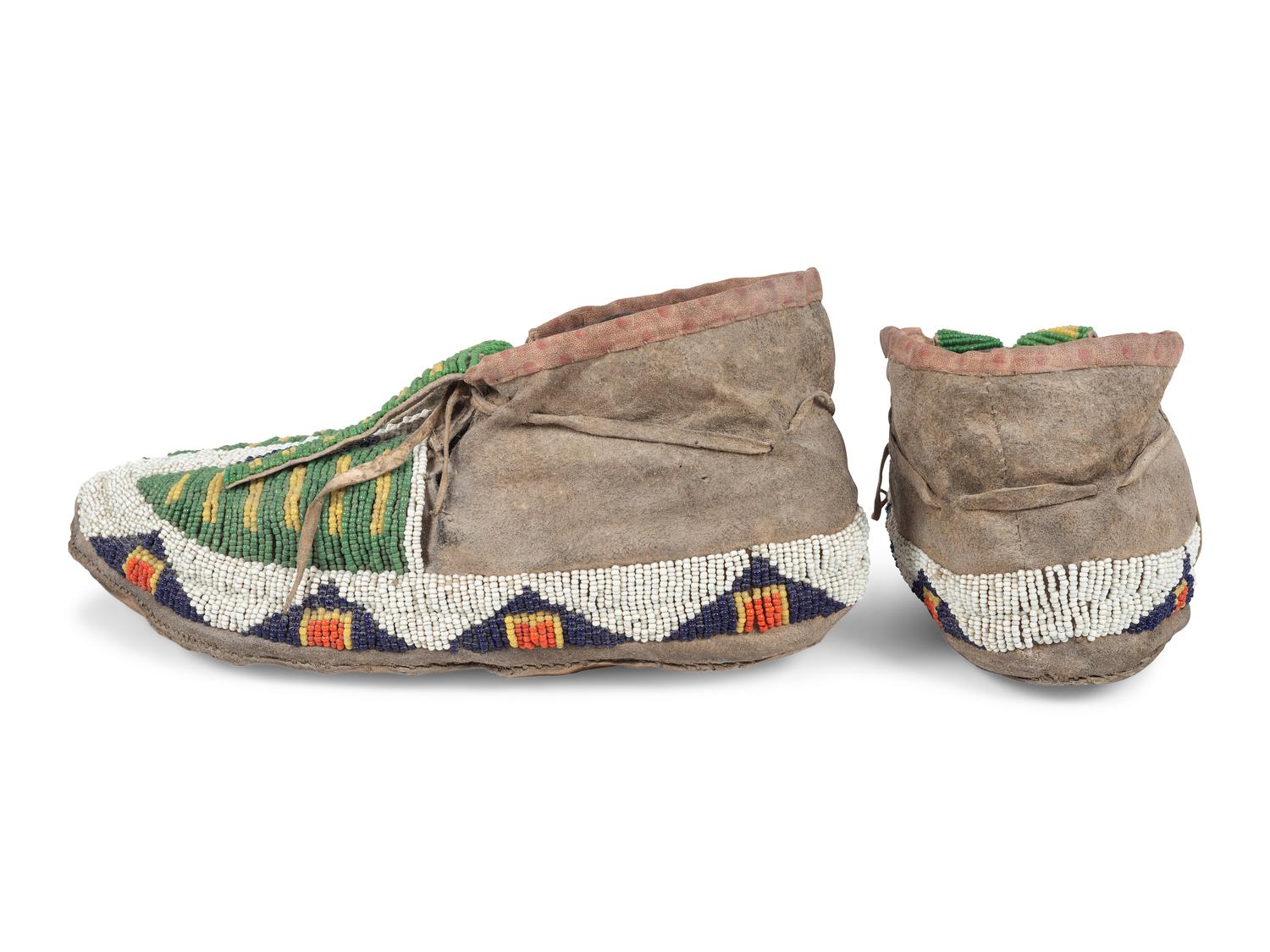 Sioux Beaded Hide Moccasins