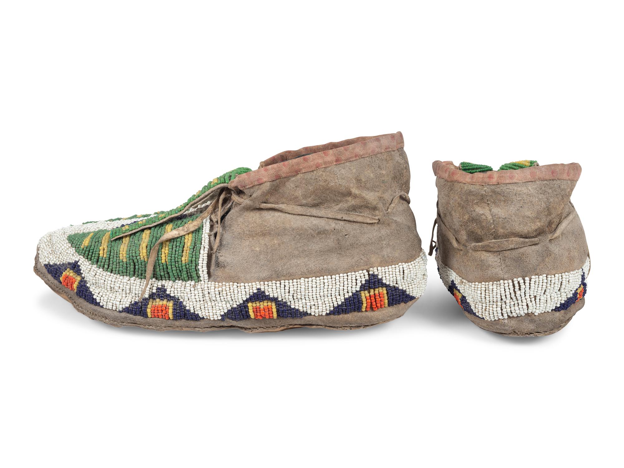 Sioux Beaded Hide Moccasins