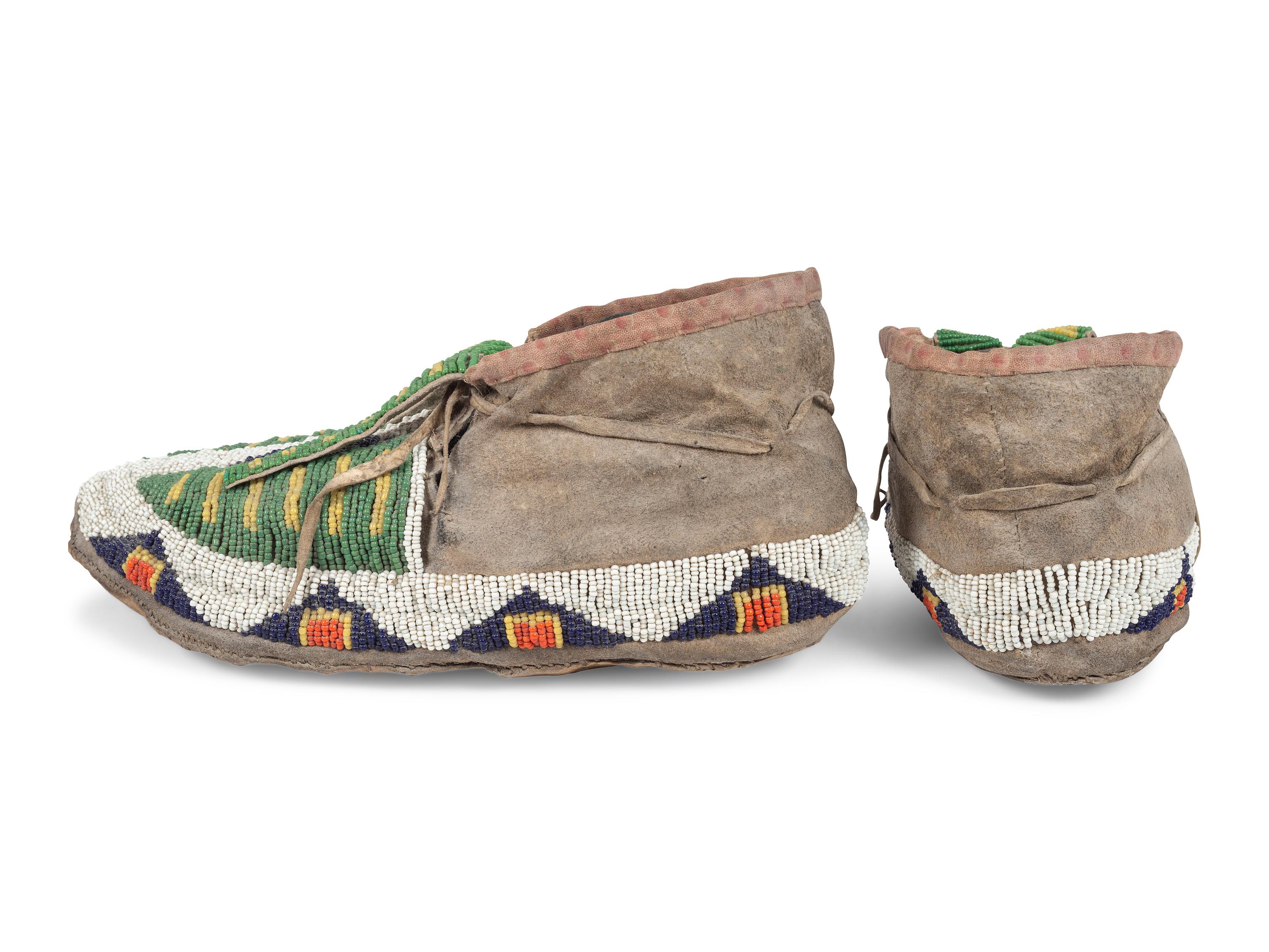 Sioux Beaded Hide Moccasins