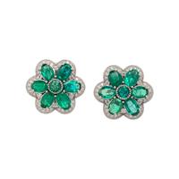 EMERALD AND DIAMOND EARRINGS