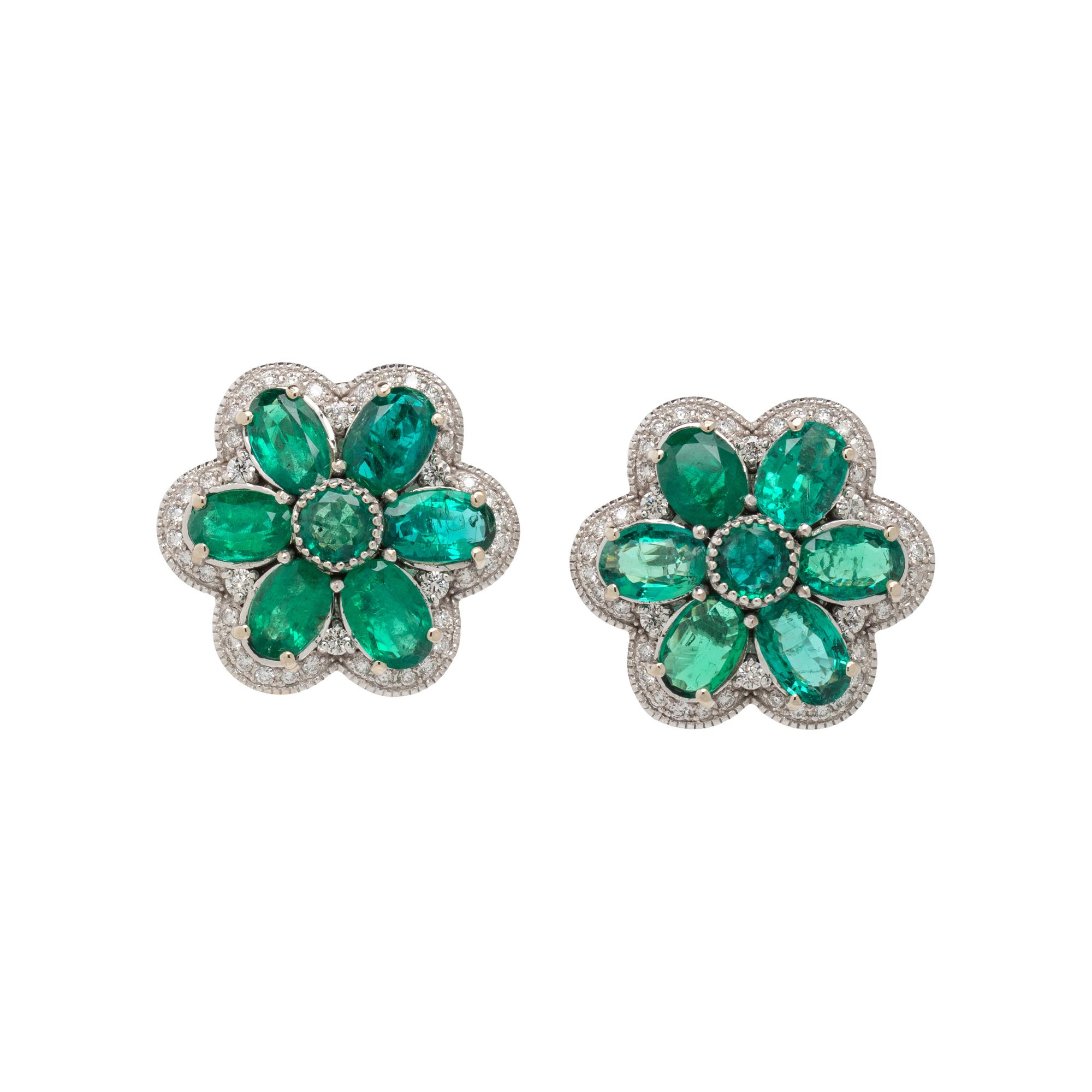 EMERALD AND DIAMOND EARRINGS