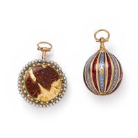 COLLECTION OF YELLOW GOLD AND ENAMEL POCKET WATCHES