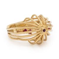 Yellow Gold and Ruby Birdcage Ring