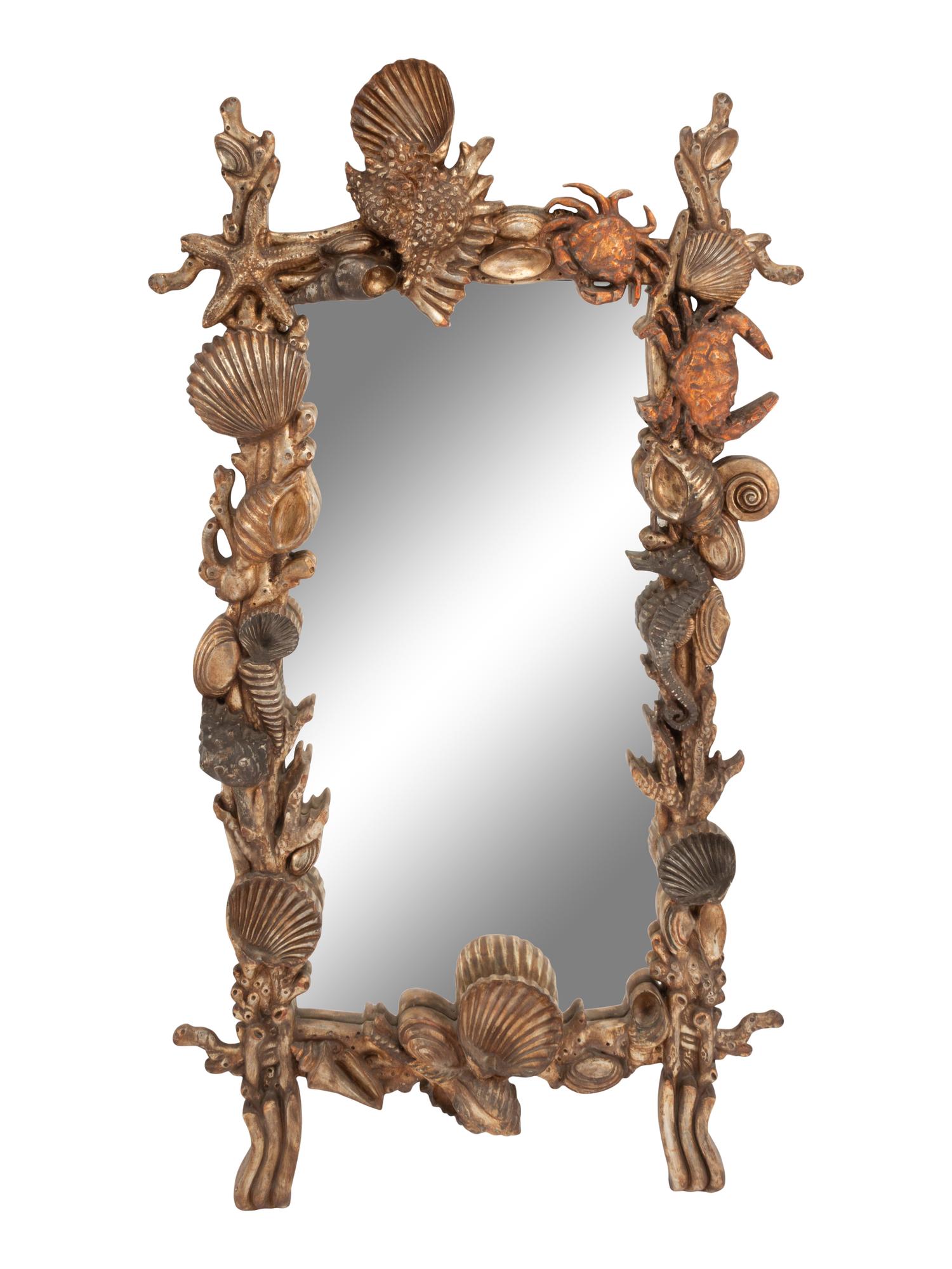 An Italian Grotto Style Mirror