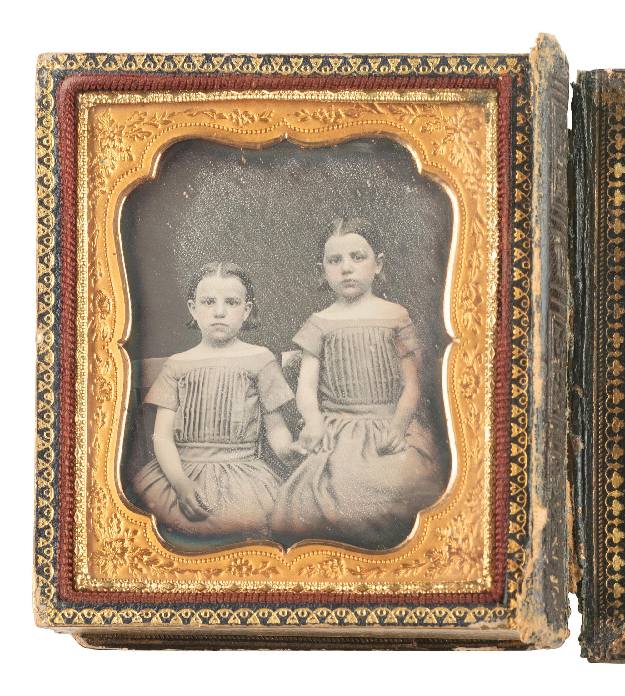 [EARLY PHOTOGRAPHY]. 16 sixth plate daguerreotype family portraits incl. parents with children.