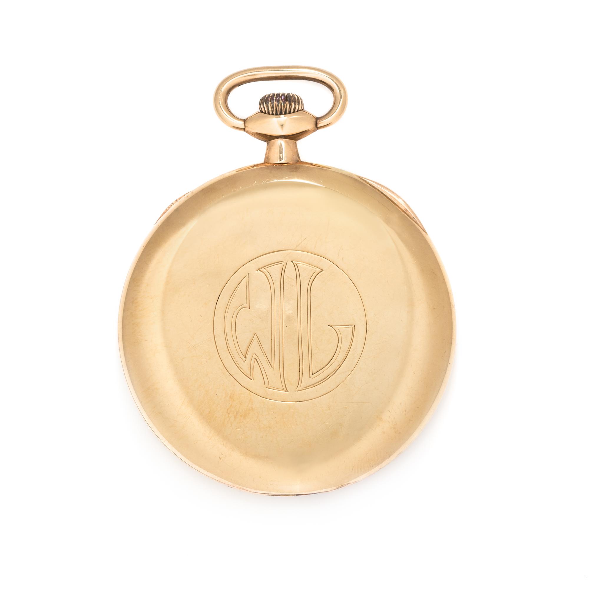Gruen, 18K Yellow Gold 'Veri-Thin' Open Face Pocket Watch