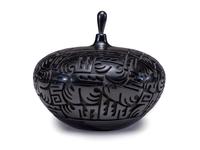 Carved Blackware Pottery Jar