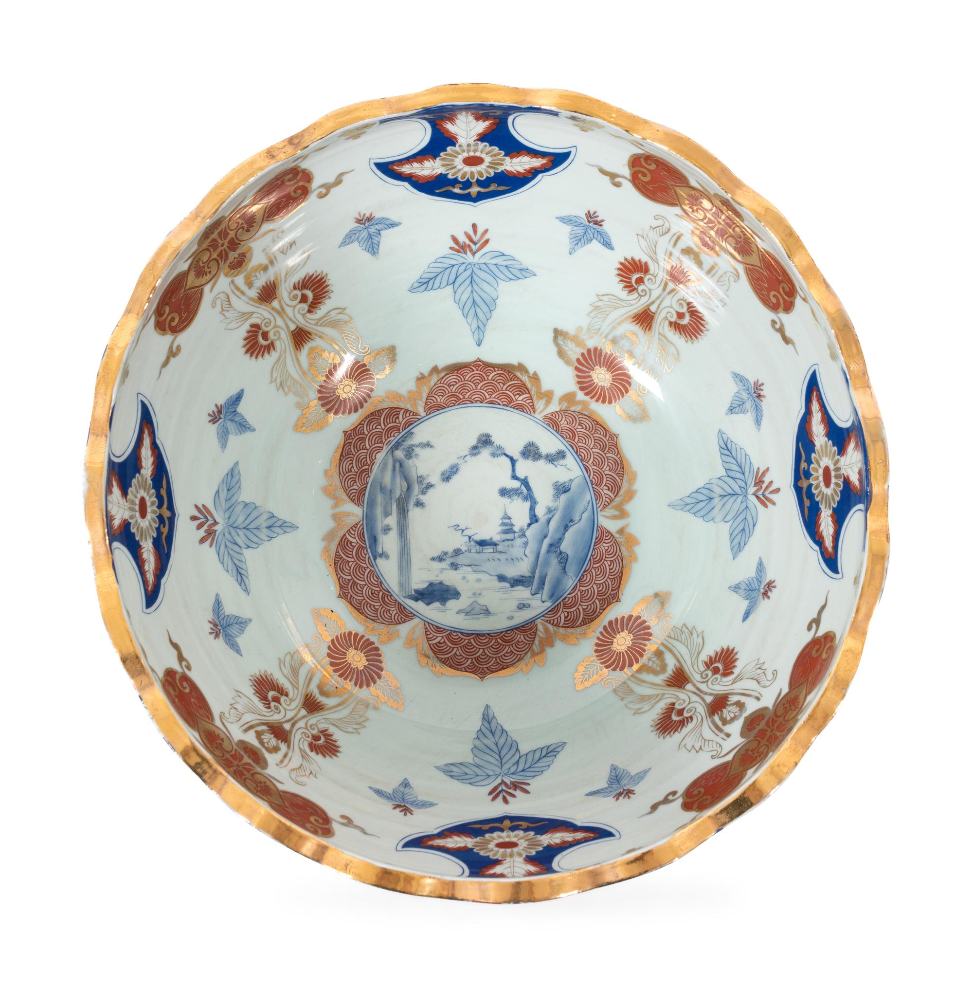A Large Imari Porcelain Punchbowl