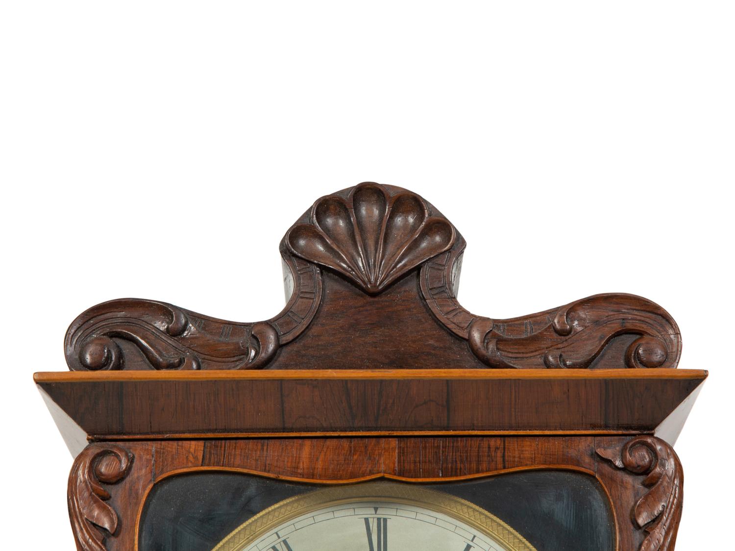 A Biedermeier Rosewood Wall Clock
