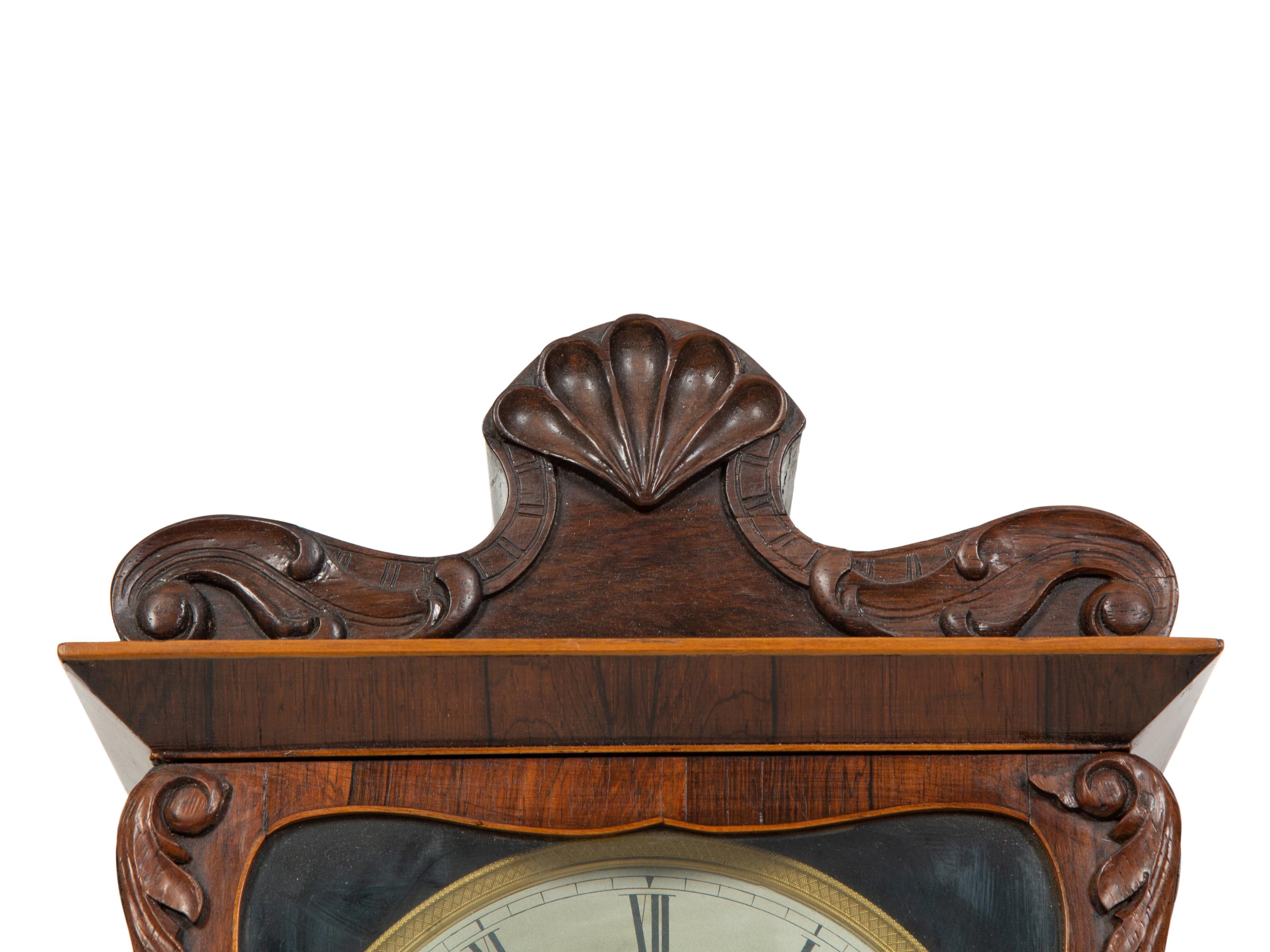 A Biedermeier Rosewood Wall Clock