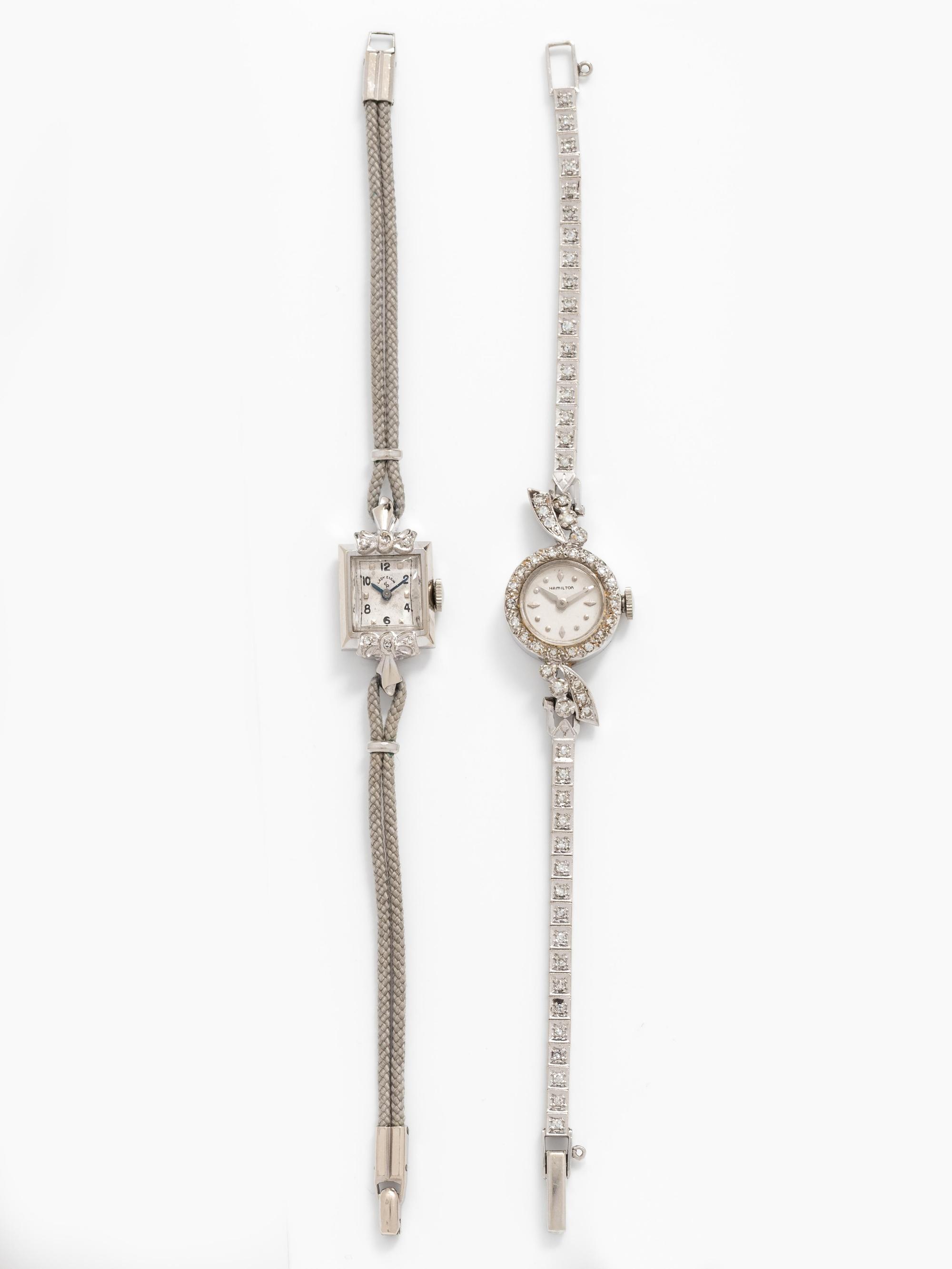 COLLECTION OF WHITE GOLD AND DIAMOND WRISTWATCHES