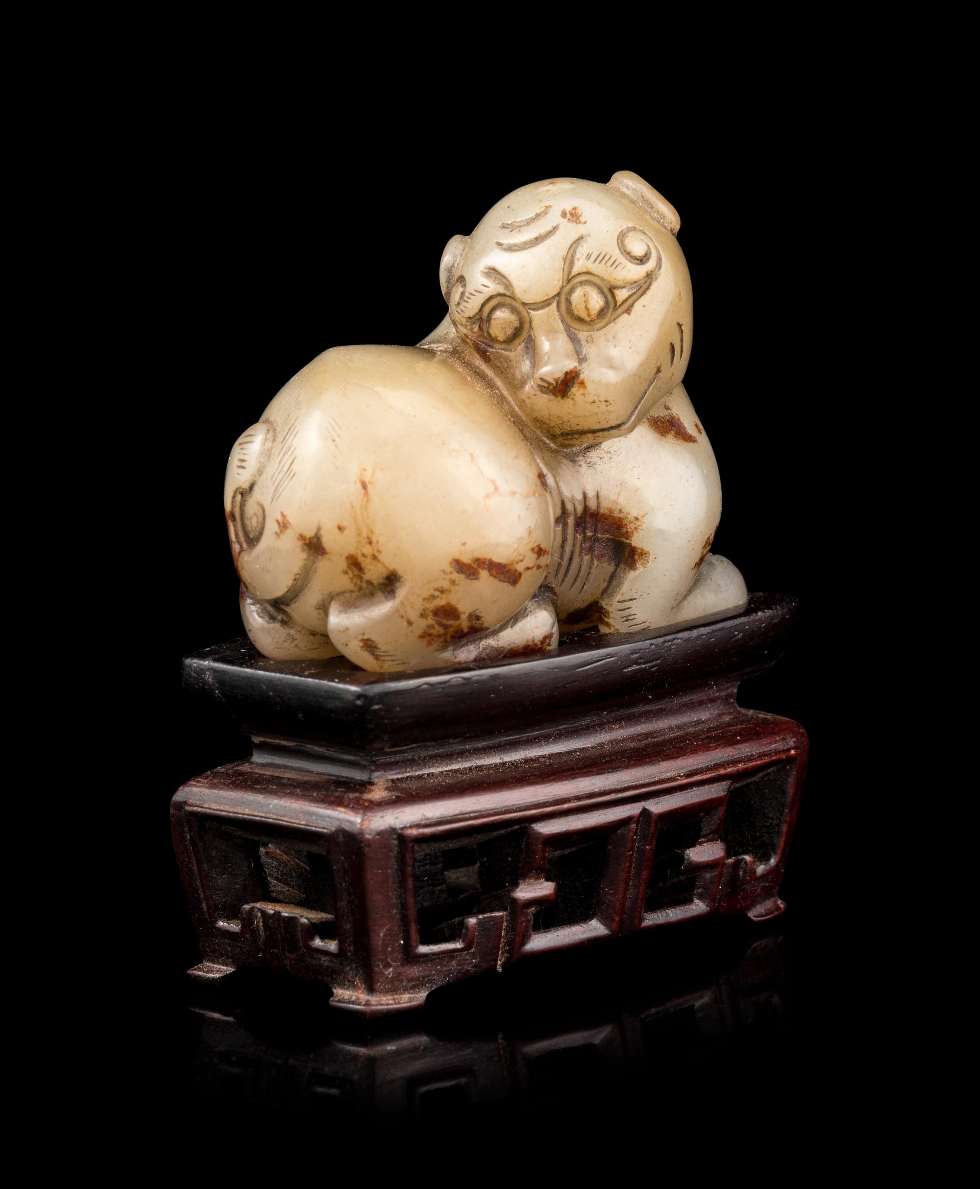 A Carved Jade Figure of a Beast