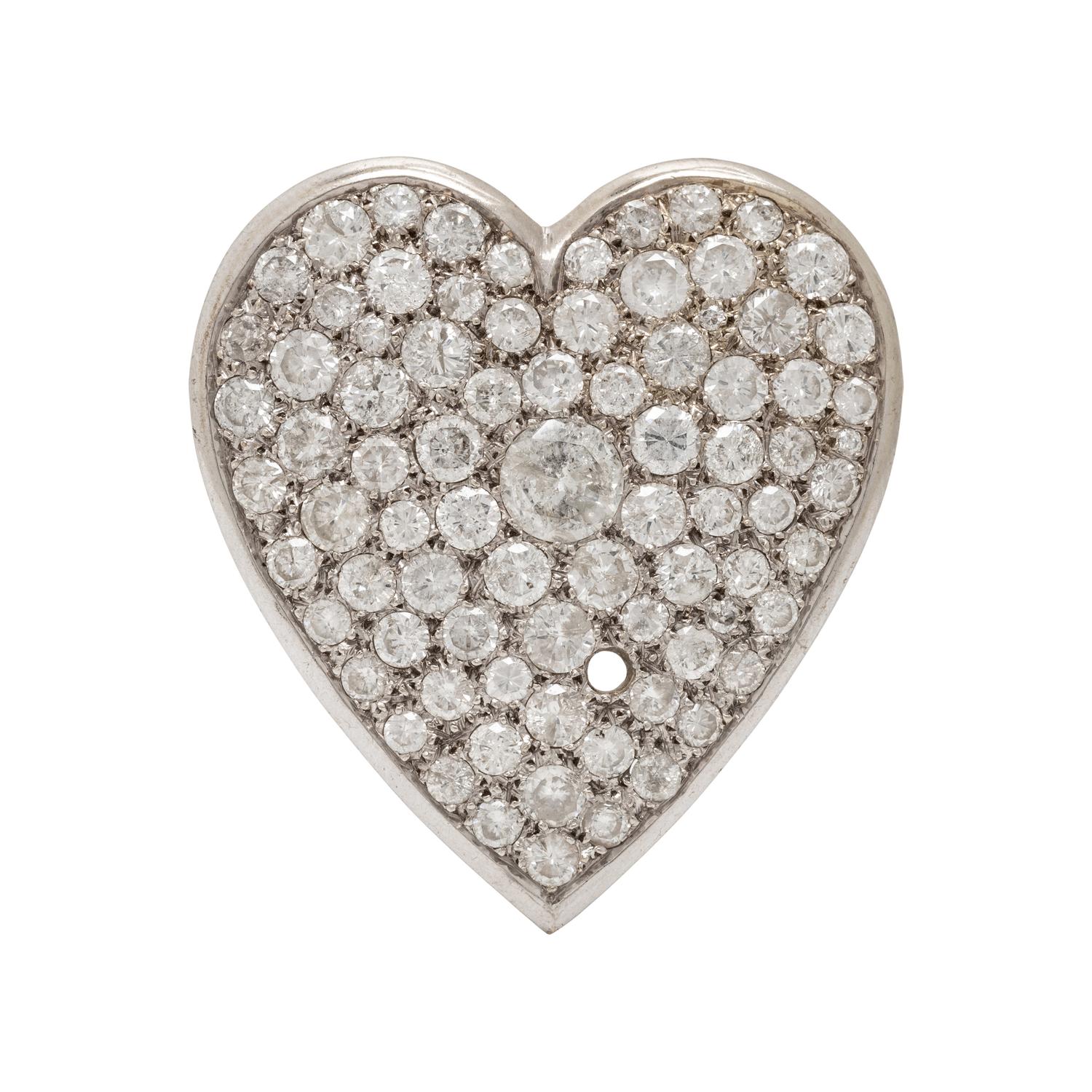 DIAMOND HEART PENDANT BROOCH