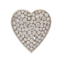 DIAMOND HEART PENDANT BROOCH