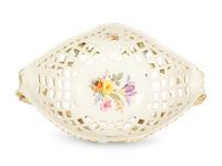 A Meissen Porcelain Footed Oval Center Basket — 19th Century