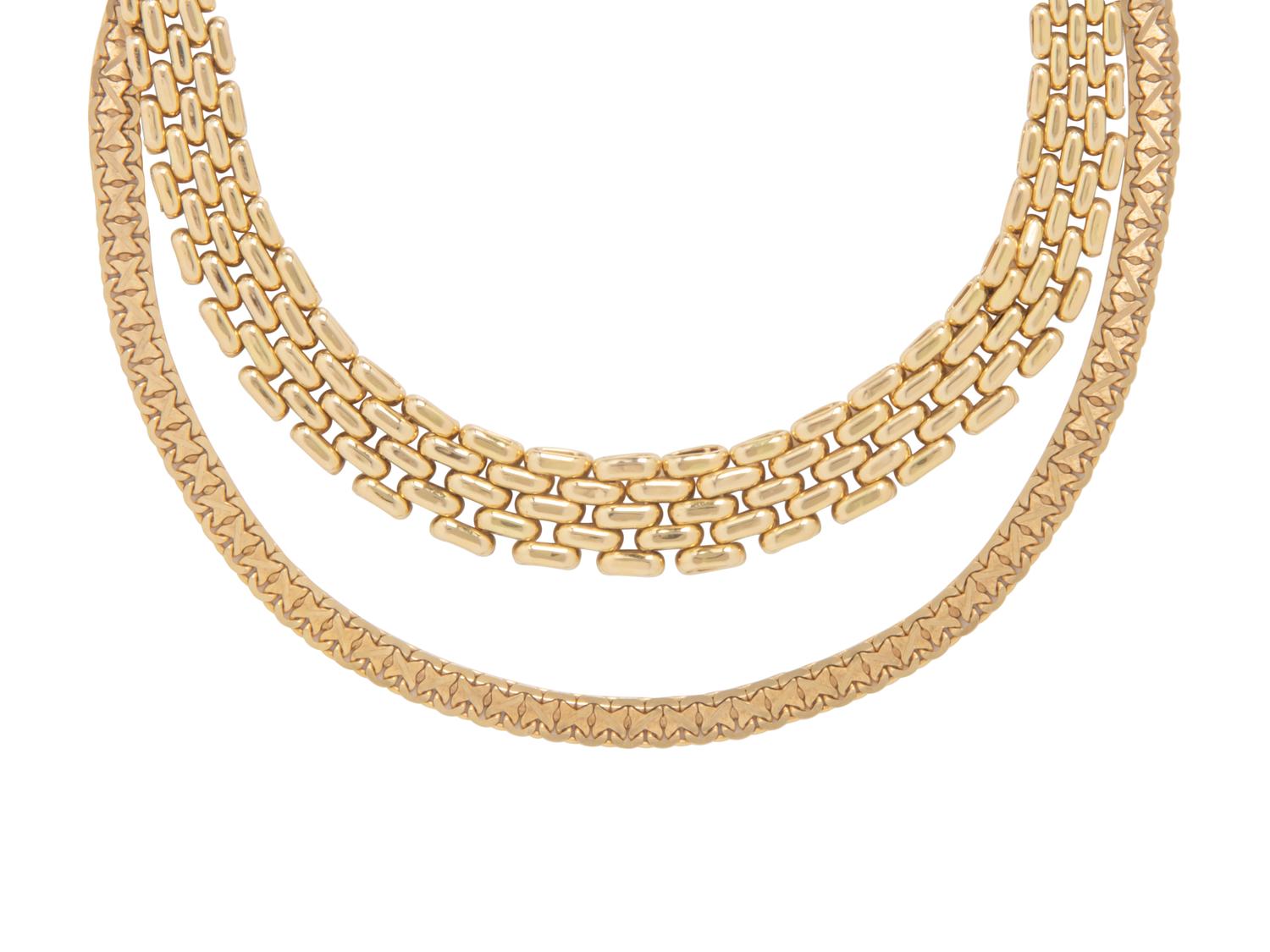 TWO YELLOW GOLD NECKLACES