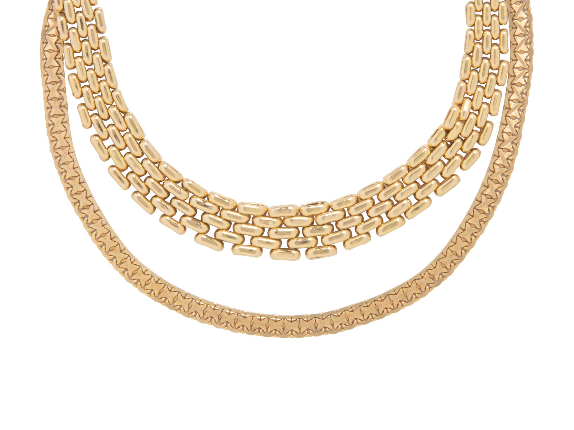 TWO YELLOW GOLD NECKLACES